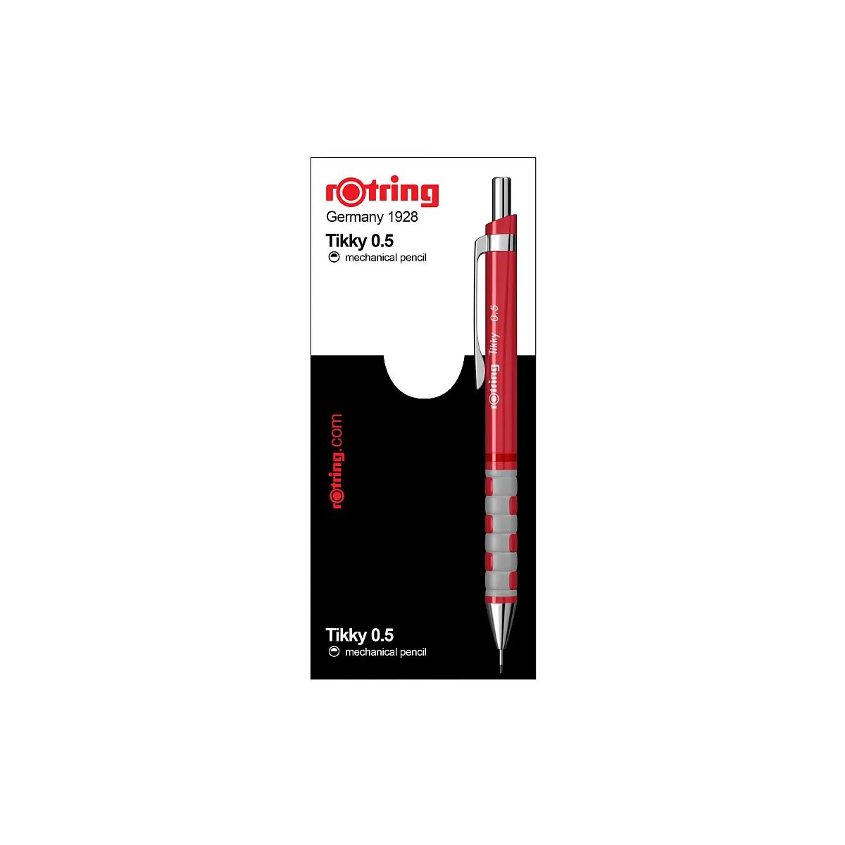 thumbnail image 2 of ROtring Tikky Retro Mechanical Pencil 2B 0.5 Mm Red With Ribbed Comfort Grip Pack Of 12 2 of 12
