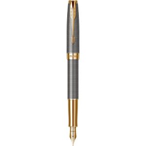 Stilou Parker Sonnet Royal Chiselled Silver GT, Argint 925, Peniță Aur 18K
