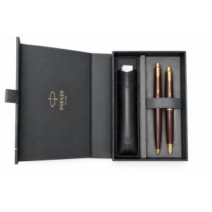 Набор Parker Aster Brown Matte GT: перьевая ручка + шариковая ручка + футляр
