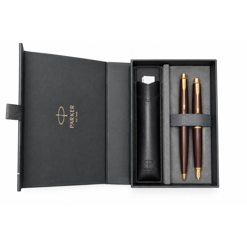 Set Parker Aster Stilou + Pix + Etui Brown Matte GT